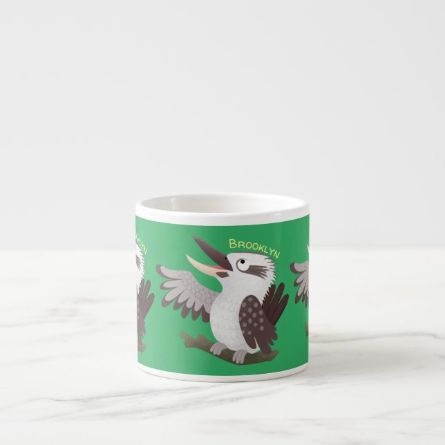 Taza De Espresso Personalizado de kookaburra gracioso (Frente)
