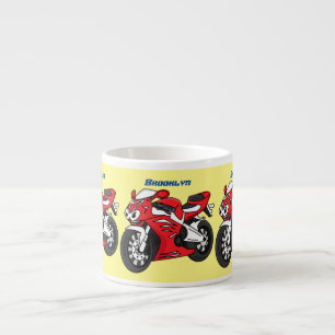 Taza De Espresso Personalizado de motocicleta roja