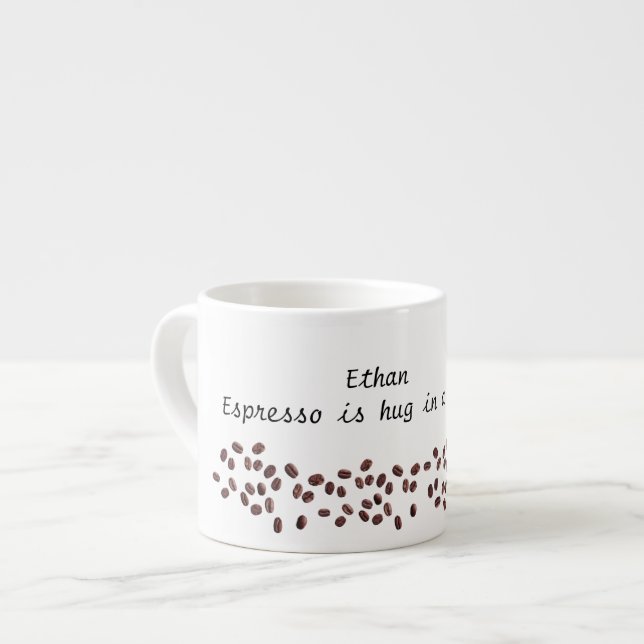 Taza De Espresso Personalizado de nombre expresso, amantes de la ex (Izquierda)