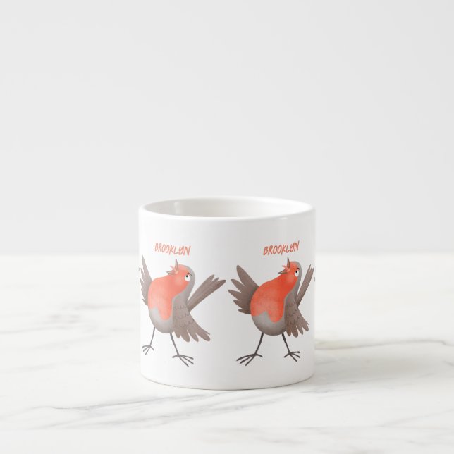 Taza De Espresso Personalizado de pájaro de burro canto (Frente)