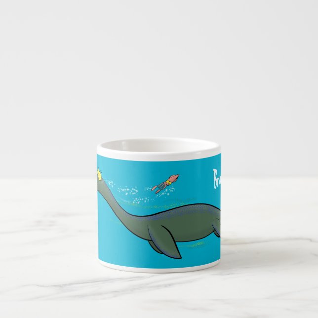 Taza De Espresso Personalizado de plesiosaurios monstruo del mar (Frente)