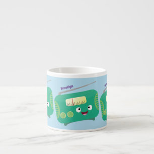 Taza De Espresso Personalizado de radio retro alegre y gracioso