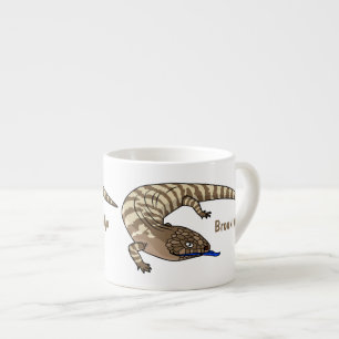 Taza De Espresso Personalizado del reptil de lagarto de lengua azul