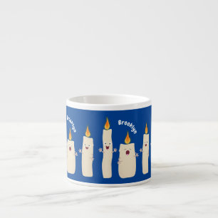 Taza De Espresso Personalizado del trío de velas de canto lindo