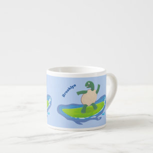 Taza De Espresso Personalizado divertida de la ola de tortugas