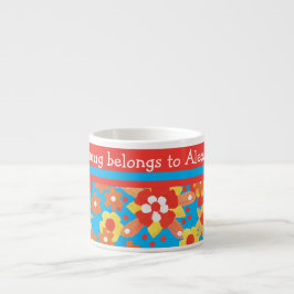 Taza De Espresso Personalizado Espresso Mug: Flores Naranjas Ditsy