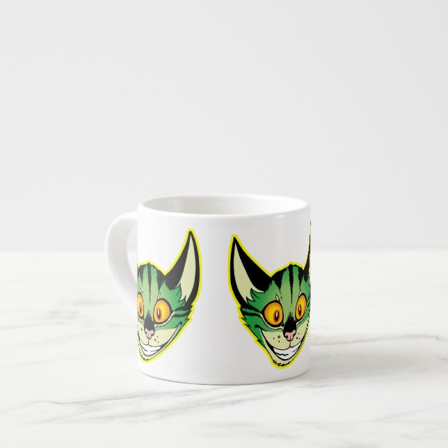 Taza De Espresso Personalizado fluorescente Cat Espresso Mug (Izquierda)