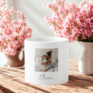 Taza De Espresso Personalizado Fotografía y Nombre Mug Regalo per
