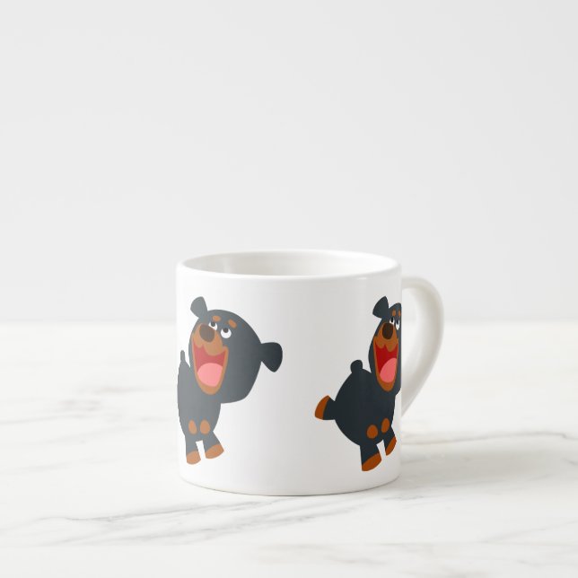 Taza De Espresso Personalizado infantil lindo Rottweiler (Derecha)