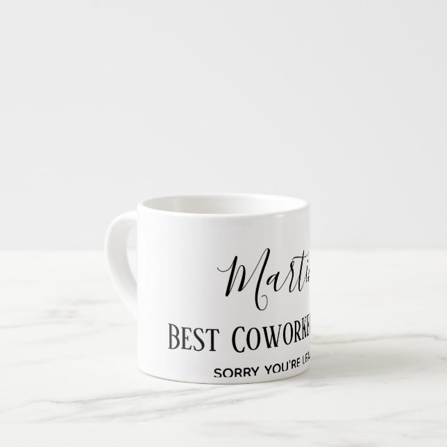 Taza De Espresso Personalizado: Jefe de Coworker deja cita graciosa (Izquierda)