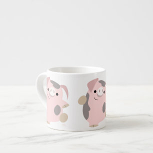 Taza De Espresso Personalizado lindo bailando cerdo Espresso Mug