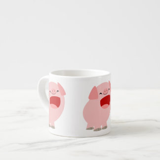 Taza De Espresso Personalizado lindo cantando cerdo Espresso Mug