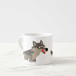 Taza De Espresso Personalizado lindo: Hungry Wolf Espresso Mug
