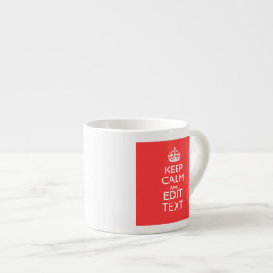 Taza De Espresso Personalizado MANTENGA LA CALMA su texto coral