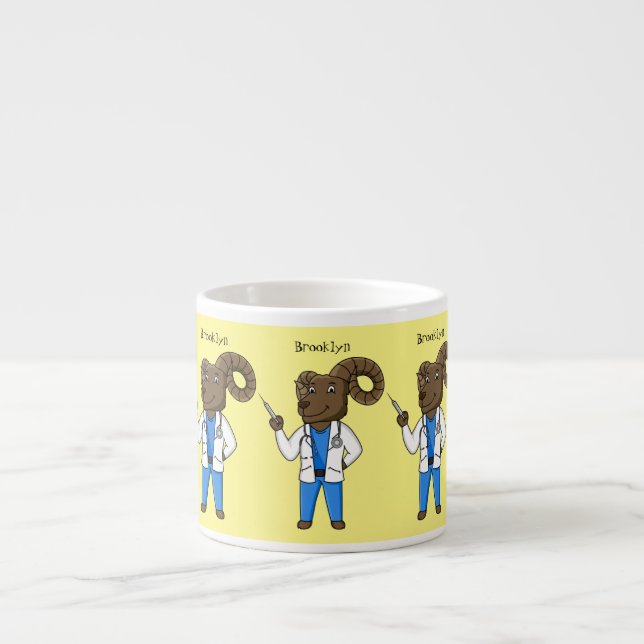 Taza De Espresso Personalizado médica ilustracion de ovino de Bigho (Frente)