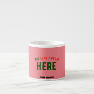 TAZA DE ESPRESSO PERSONALIZADO MODERNO ELEGANTE SALMON PINK VERIFIC