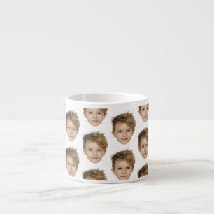 Taza De Espresso Personalizado moderno Patrón de rostro de bebé Reg