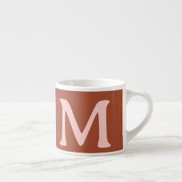 Taza De Espresso Personalizado Naranja quemado Monograma