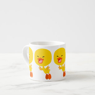 Taza De Espresso Personalizado volador lindo Duckling Espresso Mug