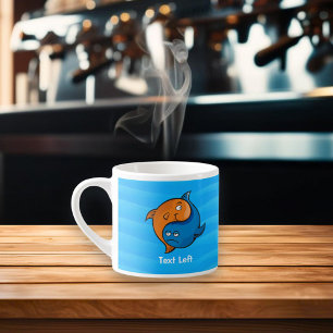 Taza De Espresso Personalizado Yin Yang Fish