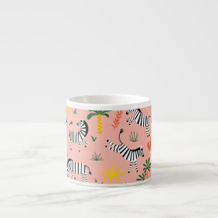 Taza De Espresso Personalizado Zebras Gracioso Patrón sin Marea