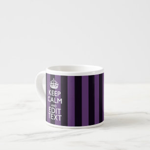 Taza De Espresso Personalízalo Mantén tranquilo tu texto Rayas púrp