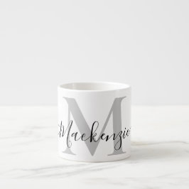 Taza De Espresso Personalizar el nombre inicial del monograma