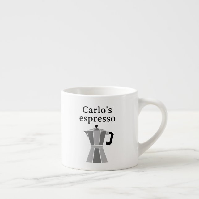 Taza De Espresso Personalized espresso cup with moka pot design (Derecha)