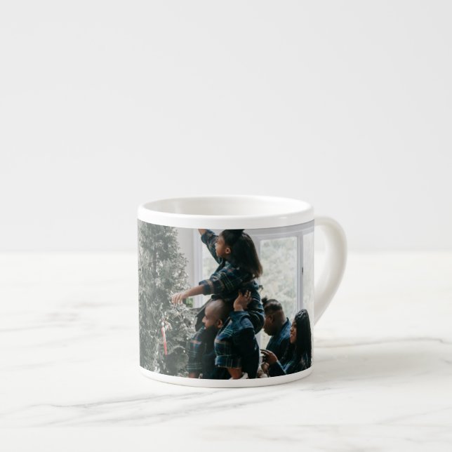 Taza De Espresso Personalized Family Christmas Photo  (Derecha)