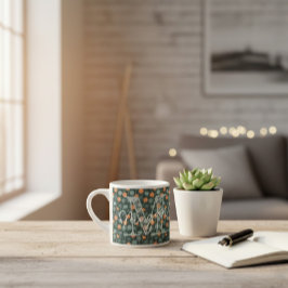 Taza De Espresso Personalized Floral Coffee Mini Mug