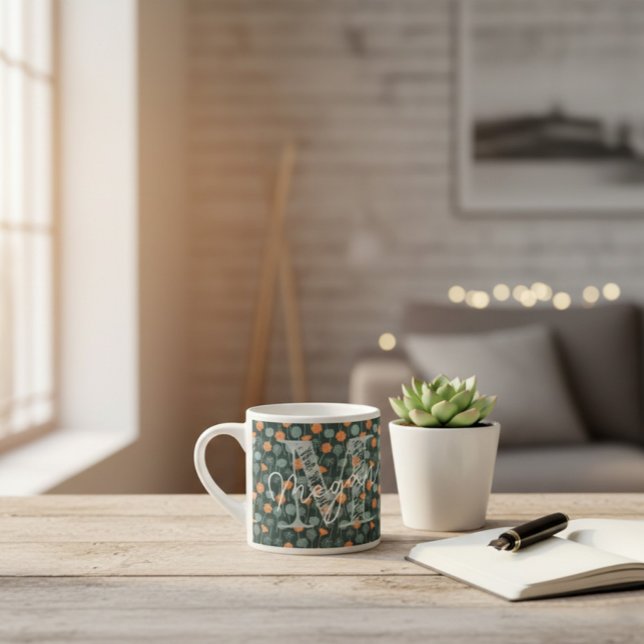 Taza De Espresso Personalized Floral Coffee Mini Mug (Subido por el creador)