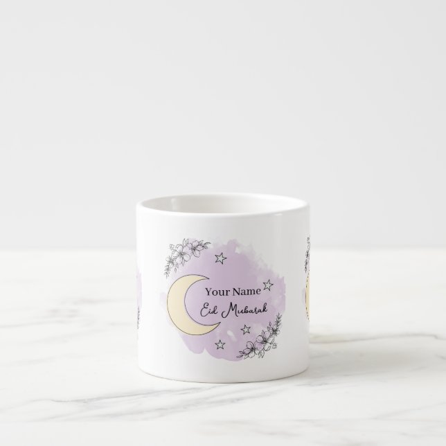Taza De Espresso Personalized Lavender Eid Mubarak Espresso Mug (Frente)