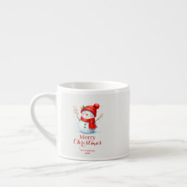 Taza De Espresso Personalized Merry Christmas Snowman Custom Year 