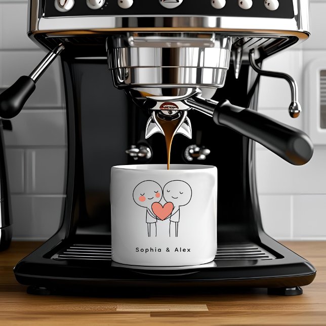 Taza De Espresso Personalized Valentine’s Couple Matching  (Subido por el creador)