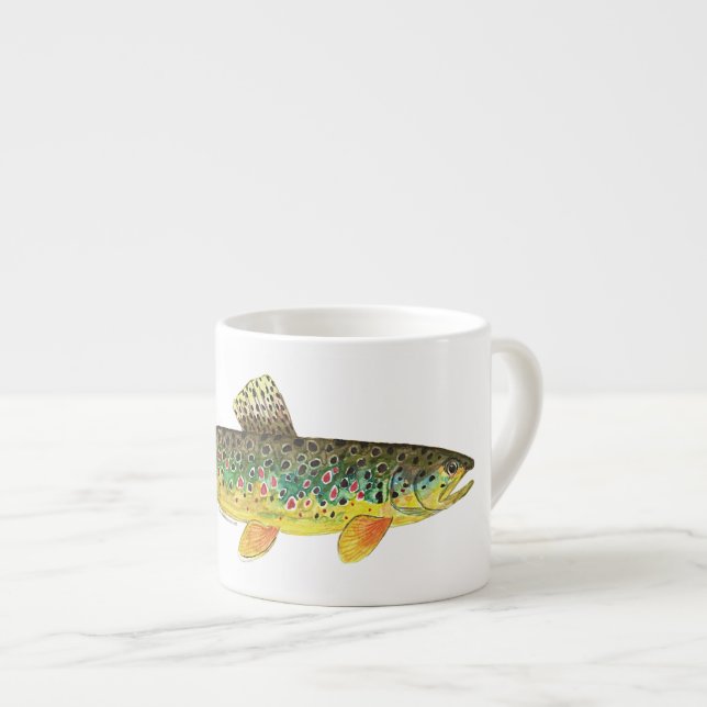 Taza De Espresso Pesca de trucha marrón (Derecha)