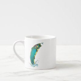 Taza De Espresso Pesca de trucha psicodélica