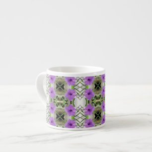 Taza De Espresso Petunias Mexicanas y Enrejado