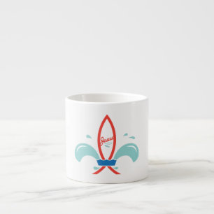 Taza De Espresso Pez Jesús Flor De Lis