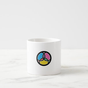 Taza De Espresso Pez Jesús Trinidad Vidrio Emplomado