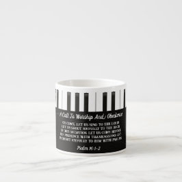 Taza De Espresso Piano Blanco Y Negro