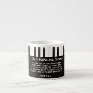 Taza De Espresso Piano Blanco Y Negro