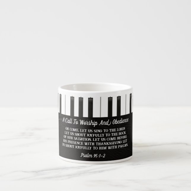 Taza De Espresso Piano Blanco Y Negro (Frente)