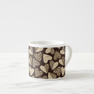 Taza De Espresso Piel animal con los corazones