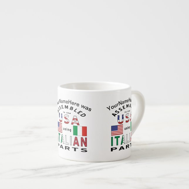 Taza De Espresso Piezas italianas de EE.UU. personalizadas (Derecha)