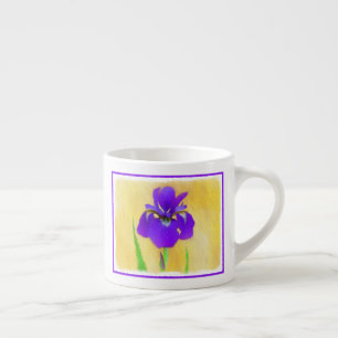 Taza De Espresso Pintado de iris morado - Perro original curado A