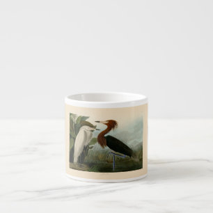 Taza De Espresso Pintado de vida salvaje morado de la garza Audubon