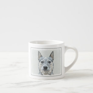 Taza De Espresso Pintura australiana de perro de ganado bovino - Ar