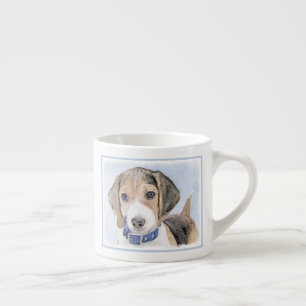 Taza De Espresso Pintura Beagle - Arte Perro Original Cuto