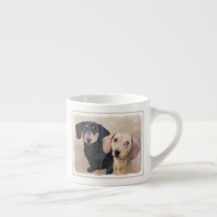 Taza De Espresso Pintura Dachshund (suave) - Arte Perro Original