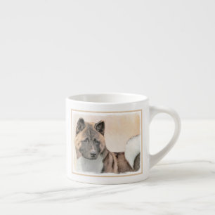 Taza De Espresso Pintura de Akita - Arte de Perro Original.
